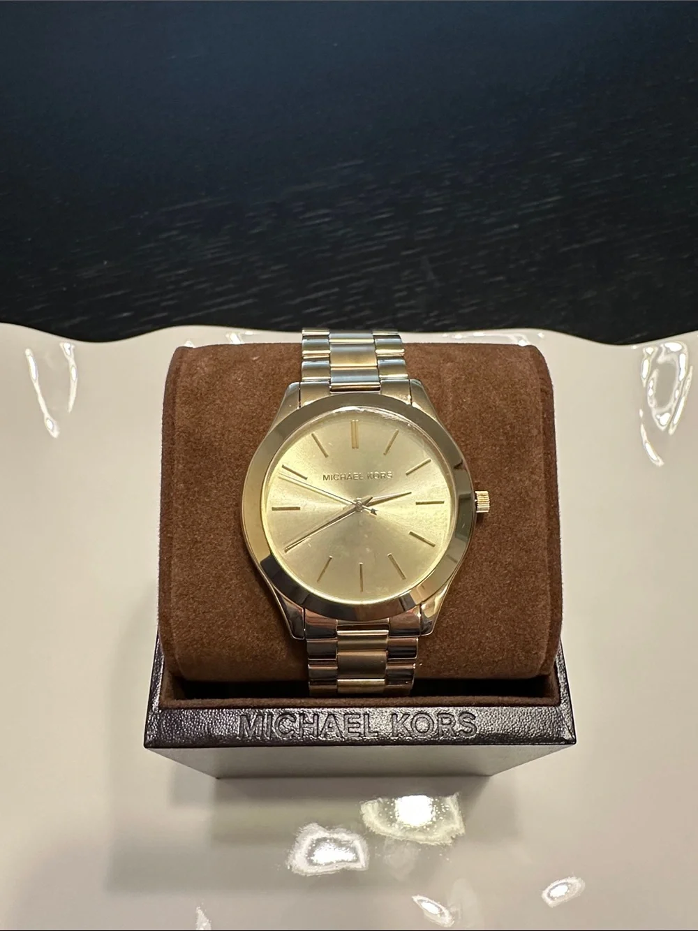 Michael Kors Gold Slim Runway Watch